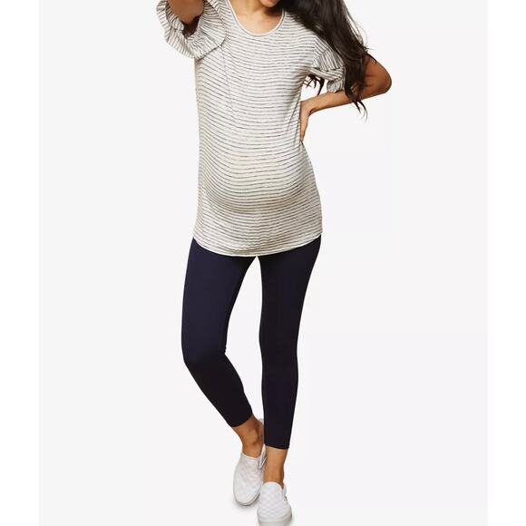 Motherhood Maternity Stretch Basic Layering Cropped Navy Legging Large - Picture 9 of 9